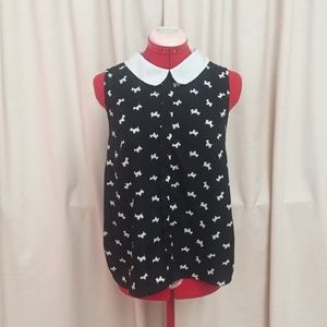 Black blouse with a button up backing